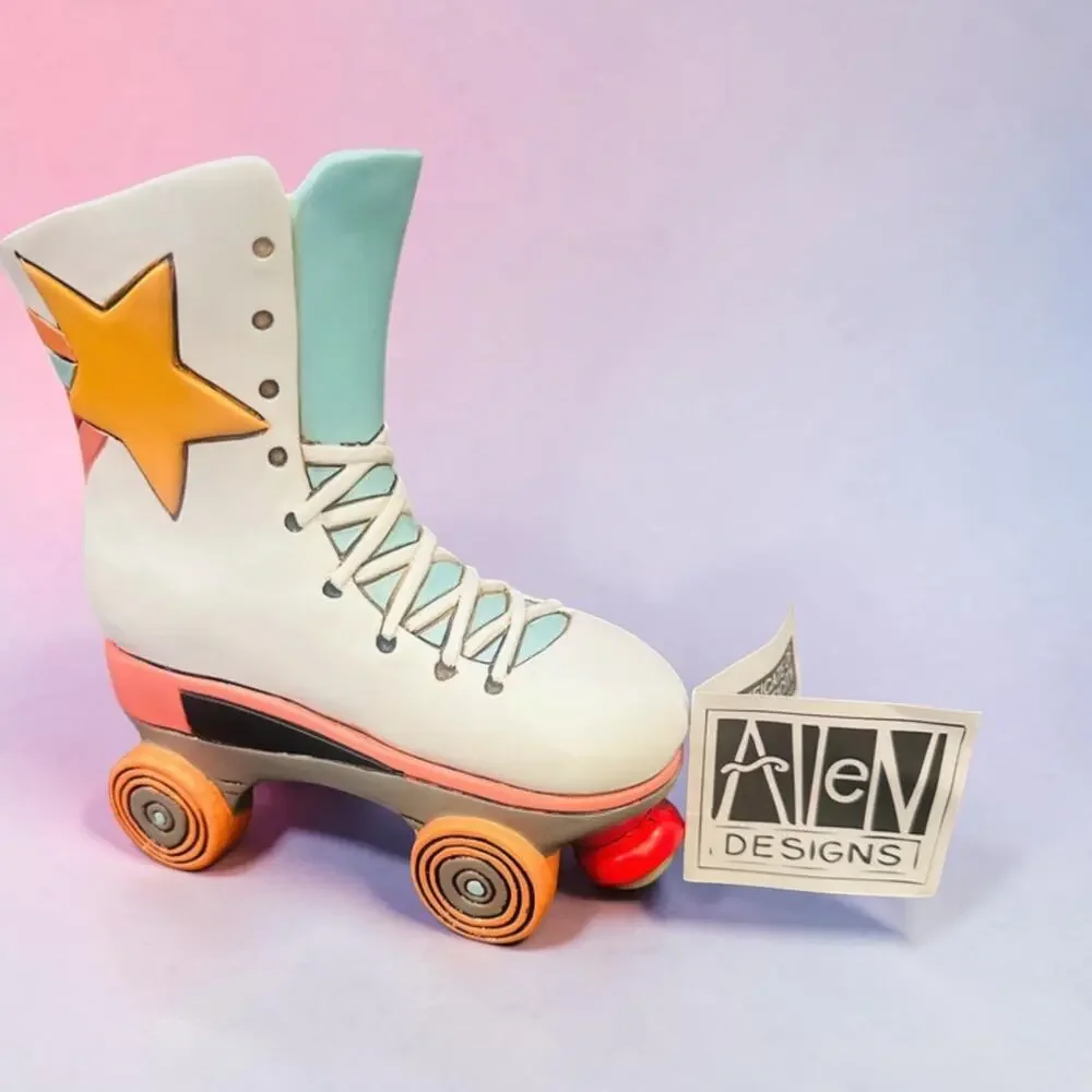 Allen Designs Retro Roller Skate Planter Polyresin NWT